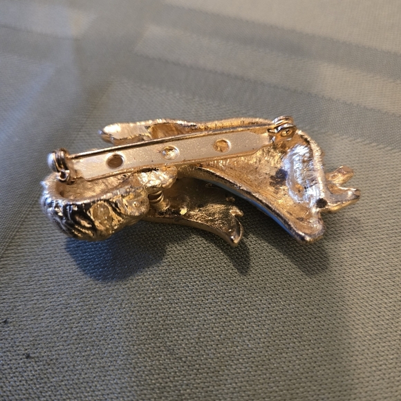 Rare Find Gold Tone Blue Angel W/ Rhinestone Halo Stars, Gold Wings Vintage 80's - Picture 10 of 12